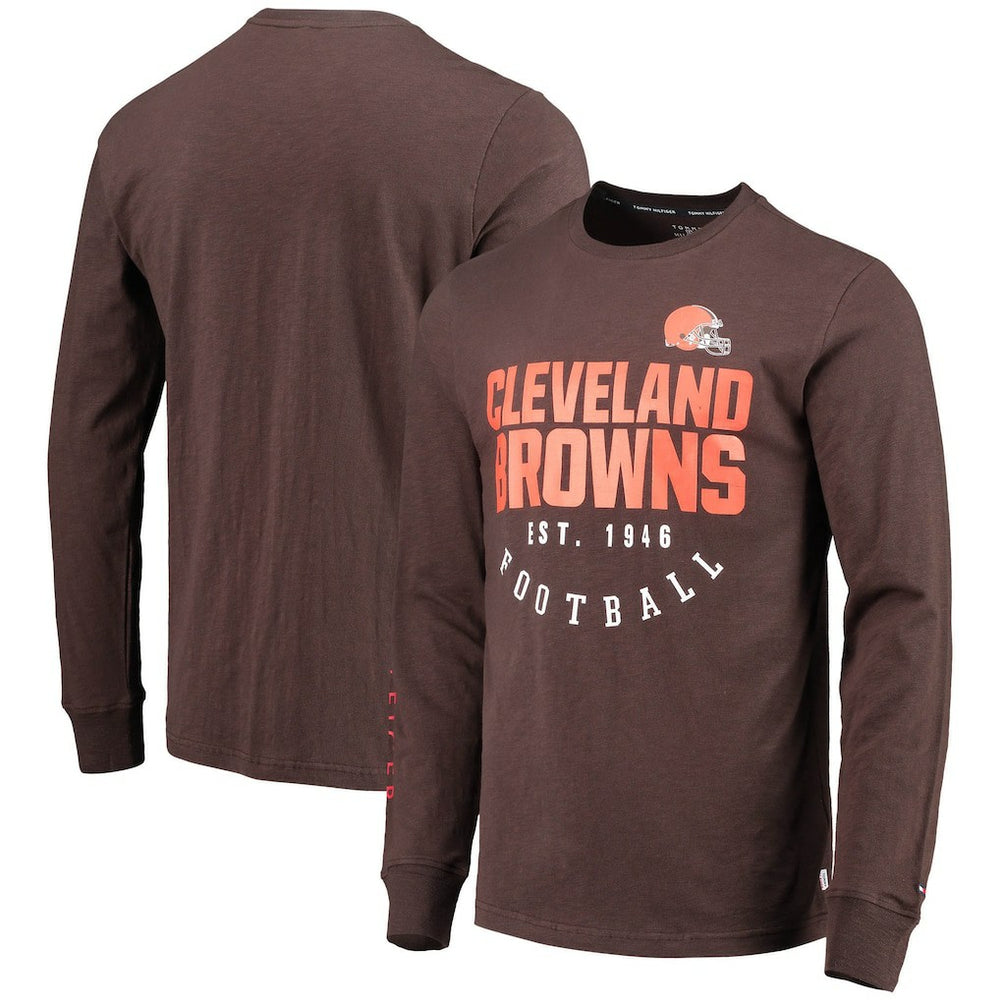Cleveland Browns Tommy Hilfiger Peter Long Sleeve T-Shirt Brown | NFL