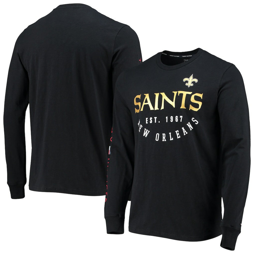 New Orleans Saints Tommy Hilfiger Peter Long Sleeve T-Shirt Black | NFL