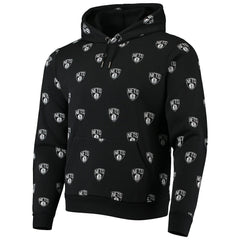 Brooklyn Nets The Wild Collective Unisex Allover Logo Pullover Hoodie Black - NBA