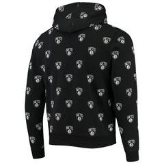 Brooklyn Nets The Wild Collective Unisex Allover Logo Pullover Hoodie Black - NBA