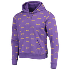 Los Angeles Lakers The Wild Collective Unisex Allover Logo Pullover Hoodie Purple - NBA