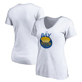 Golden State Warriors Women's The Bay Logo V-Neck T-Shirt White - NBA