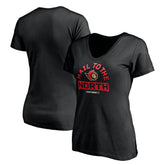 Ottawa Senators Women's Hail to the North V-Neck T-Shirt - Black - NHL