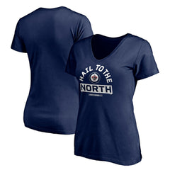 Winnipeg Jets Women's Hail to the North V-Neck T-Shirt - Navy - NHL