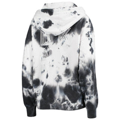 Los Angeles Chargers DKNY Sport Women's Dakota Oversized Tie-Dye Half-Zip Hoodie White/Black | NFL