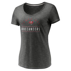 Tampa Bay Buccaneers Women's League Leader Space Dye V-Neck T-Shirt Charcoal | Fanatics