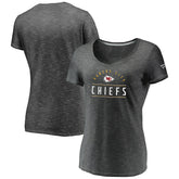 Kansas City Chiefs Women's League Leader Space Dye V-Neck T-Shirt Charcoal | Fanatics