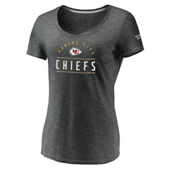 Kansas City Chiefs Women's League Leader Space Dye V-Neck T-Shirt Charcoal | Fanatics