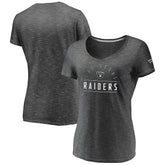 Las Vegas Raiders Women's League Leader Space Dye V-Neck T-Shirt Charcoal | Fanatics