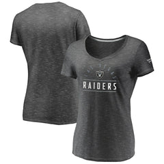 Las Vegas Raiders Women's League Leader Space Dye V-Neck T-Shirt Charcoal | Fanatics