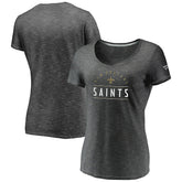 New Orleans Saints Women's League Leader Space Dye V-Neck T-Shirt Charcoal | Fanatics