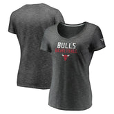 Chicago Bulls Women's Double-Fade Space-Dye V-Neck T-Shirt Charcoal - NBA