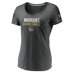 Golden State Warriors Women's Double-Fade Space-Dye V-Neck T-Shirt Charcoal - NBA