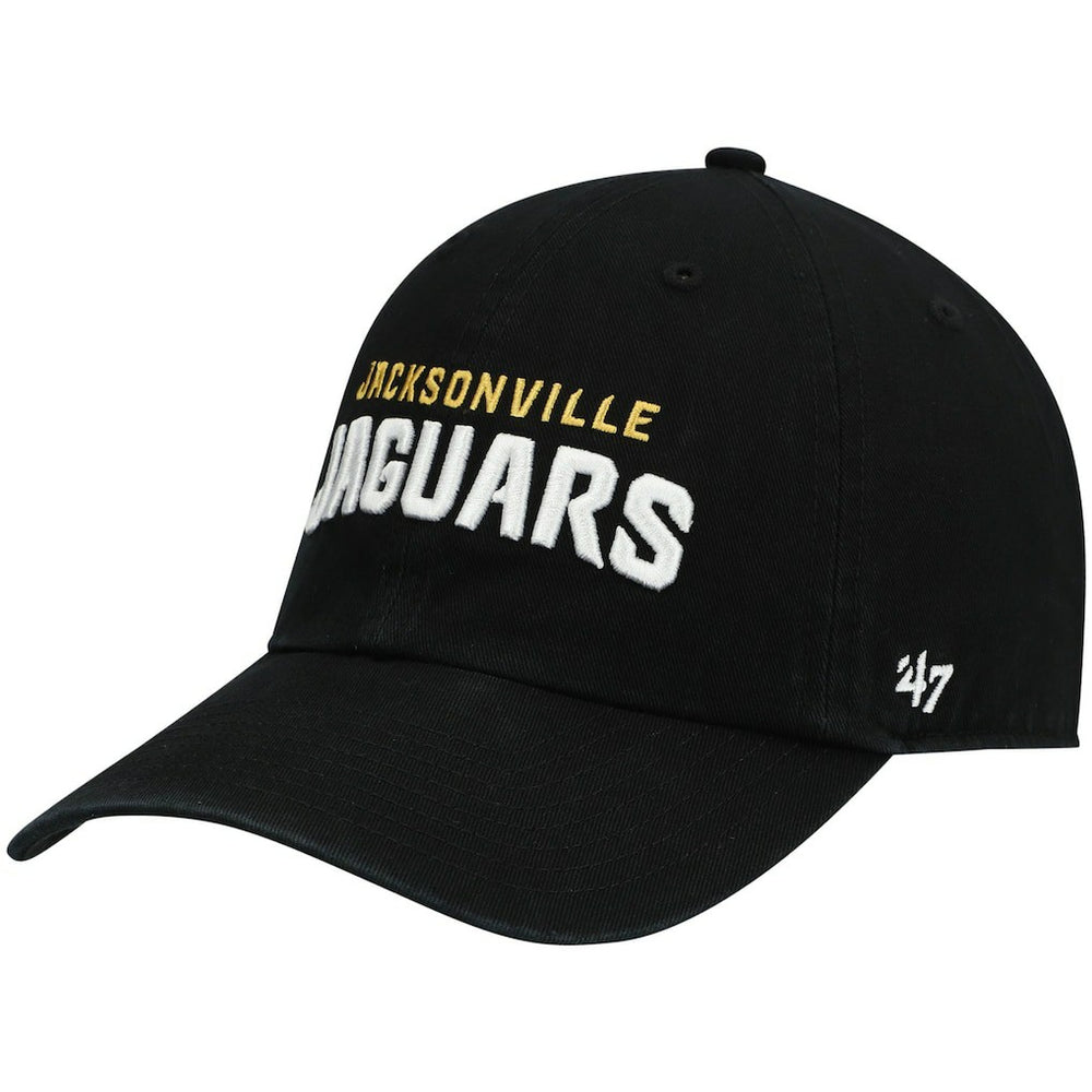 Jacksonville Jaguars '47 Clean Up Script Adjustable Hat Black | 47 brand