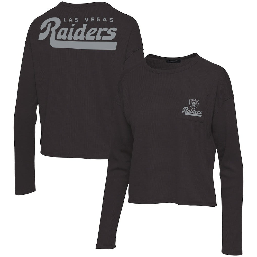 Las Vegas Raiders Junk Food Women's Pocket Thermal Long Sleeve T-Shirt Black | NFL