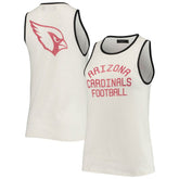 Arizona Cardinals Junk Food Women's Throwback Pop Binding Scoop Neck Tank Top White/Black | NFL