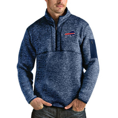 Buffalo Bills Antigua Fortune Quarter-Zip Pullover Jacket Heathered Navy | NFL