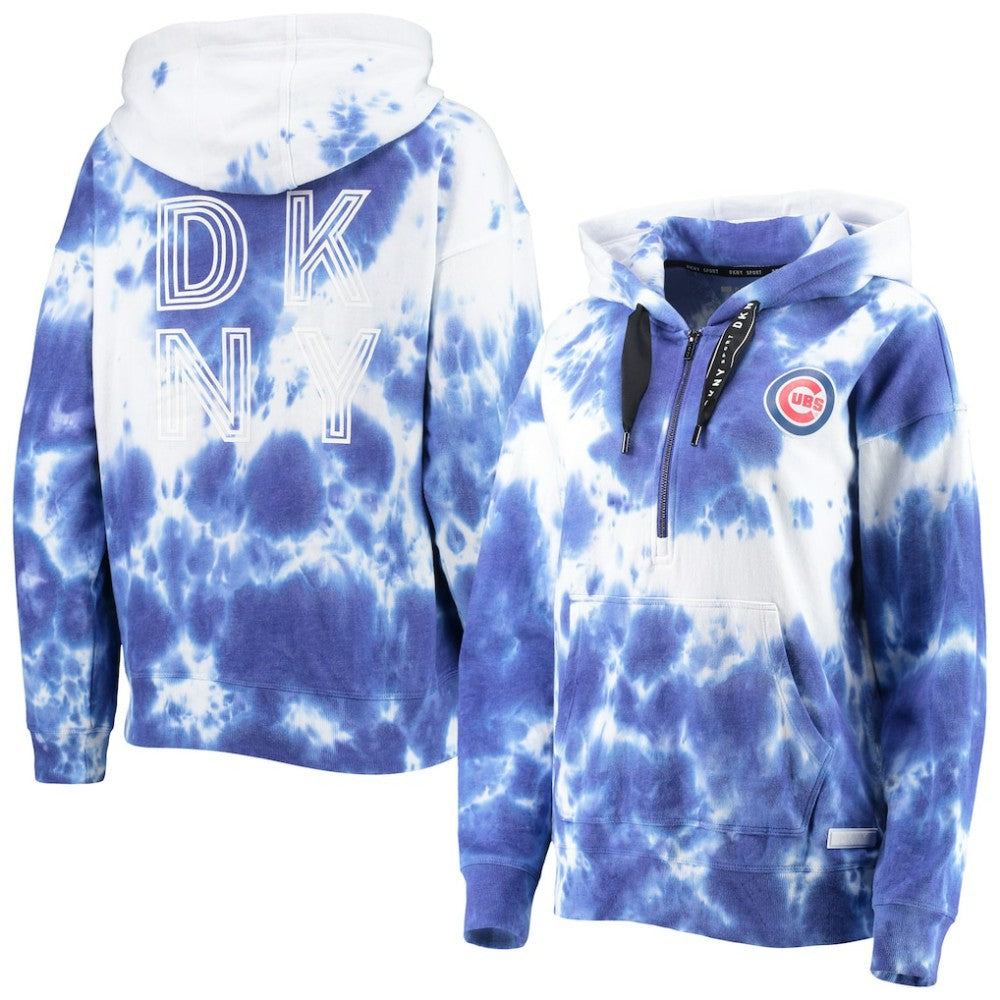Chicago Cubs DKNY Sport Women's Dakota Tie-Dye Half-Zip Hoodie - MLB