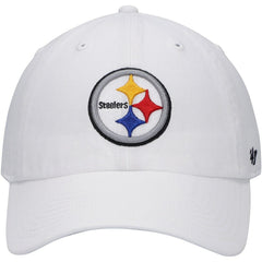 Pittsburgh Steelers '47 Logo Clean Up Adjustable Hat White | 47 brand