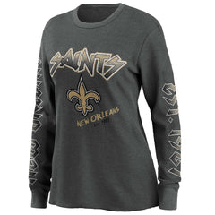 New Orleans Saints WEAR by Erin Andrews Women's Long Sleeve Thermal T-Shirt Gray | NFL
