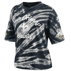 New Orleans Saints WEAR by Erin Andrews Women's Tie-Dye T-Shirt Black | NFL