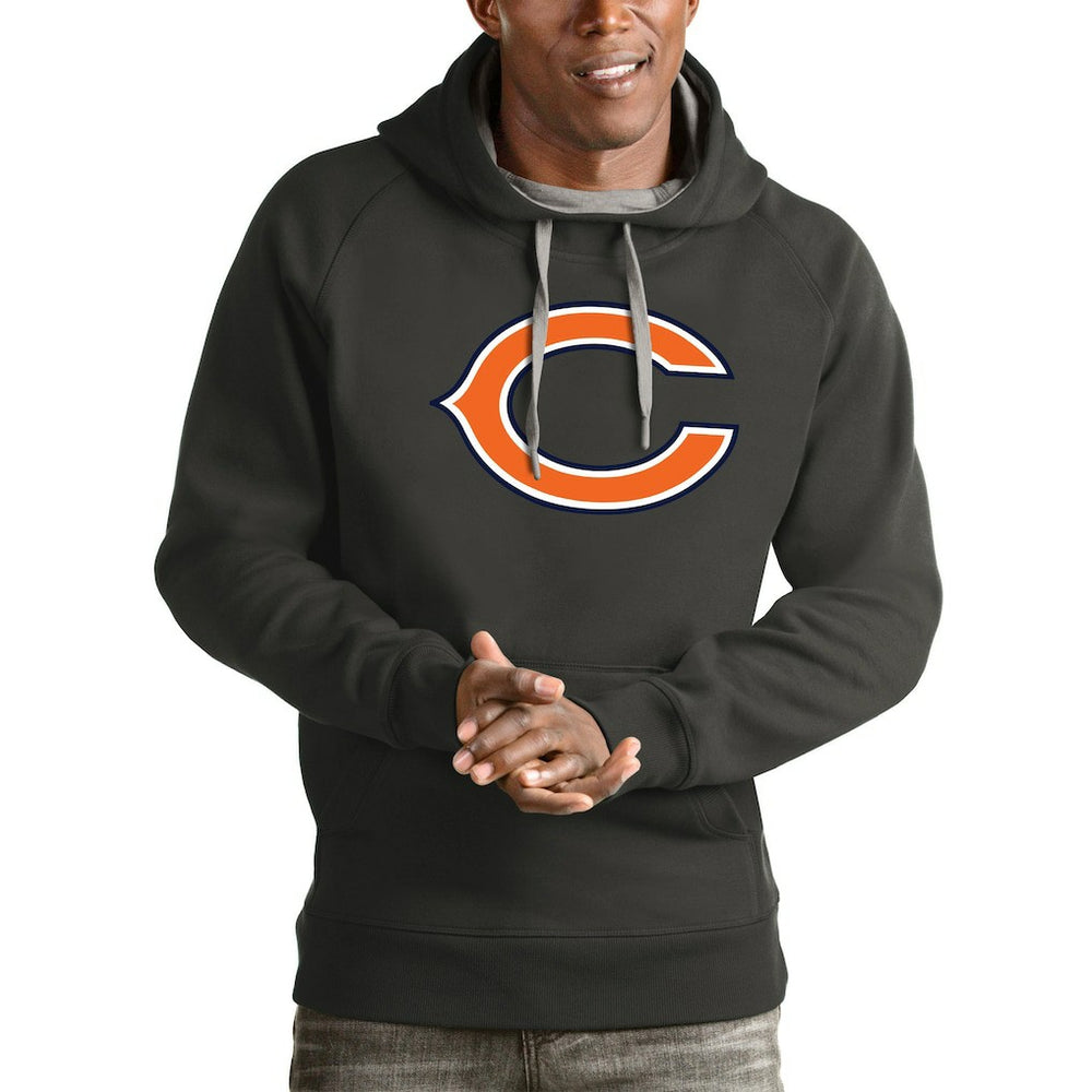 Chicago Bears Antigua Victory Pullover Hoodie Charcoal | NFL