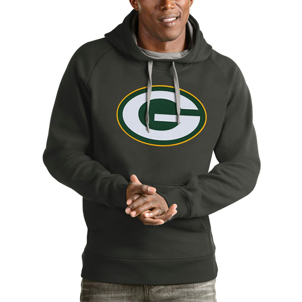 Green Bay Packers Antigua Victory Pullover Hoodie Charcoal | NFL
