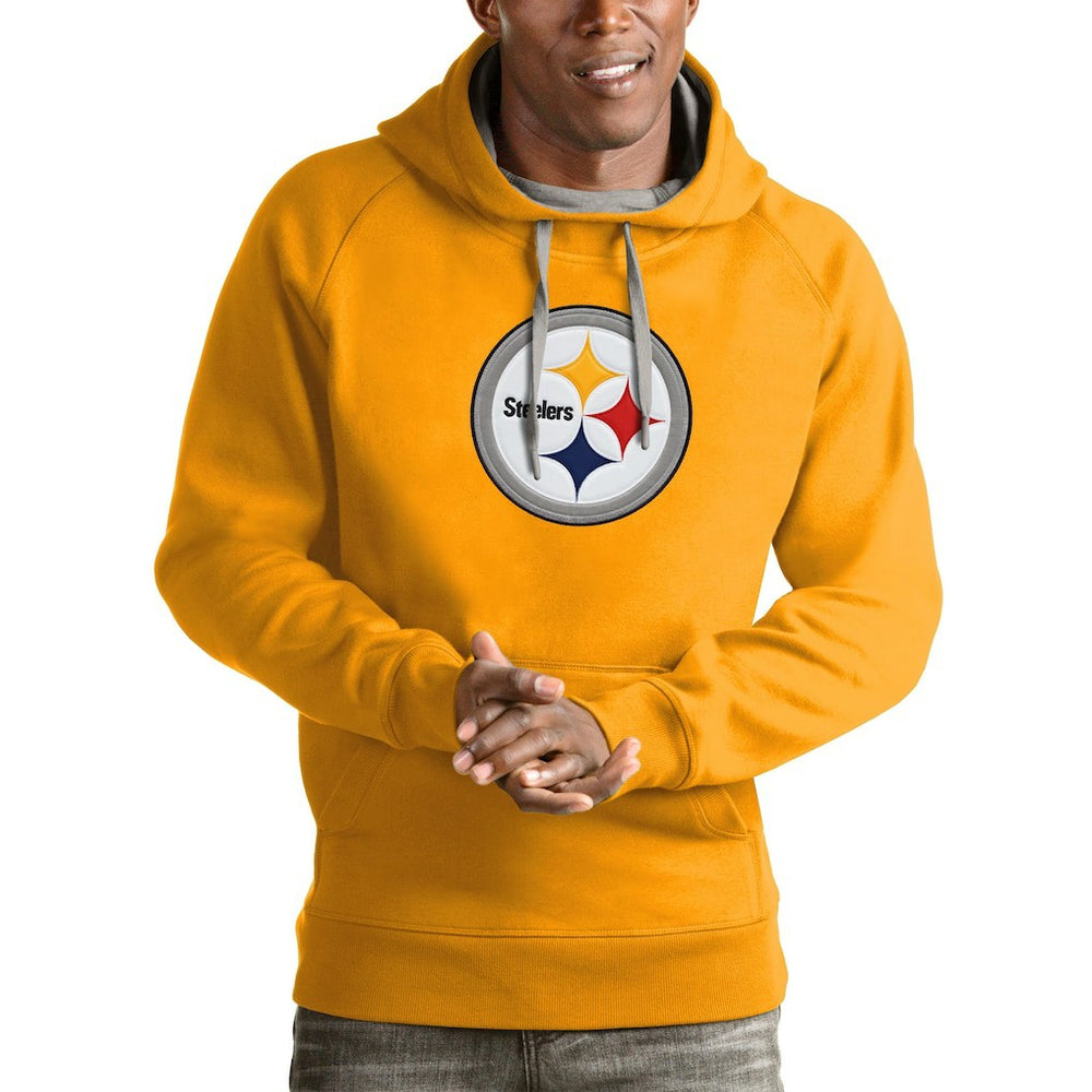 Pittsburgh Steelers Antigua Victory Pullover Hoodie Gold | NFL