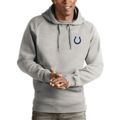 Indianapolis Colts Antigua Logo Victory Pullover Hoodie Heathered Gray | NFL