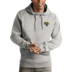 Jacksonville Jaguars Antigua Logo Victory Pullover Hoodie Heathered Gray | NFL