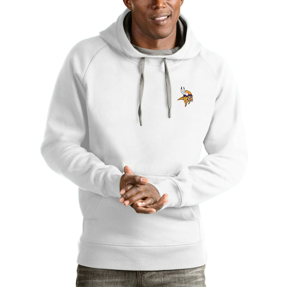 Minnesota Vikings Antigua Logo Victory Pullover Hoodie White | NFL