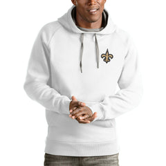 New Orleans Saints Antigua Logo Victory Pullover Hoodie White | NFL