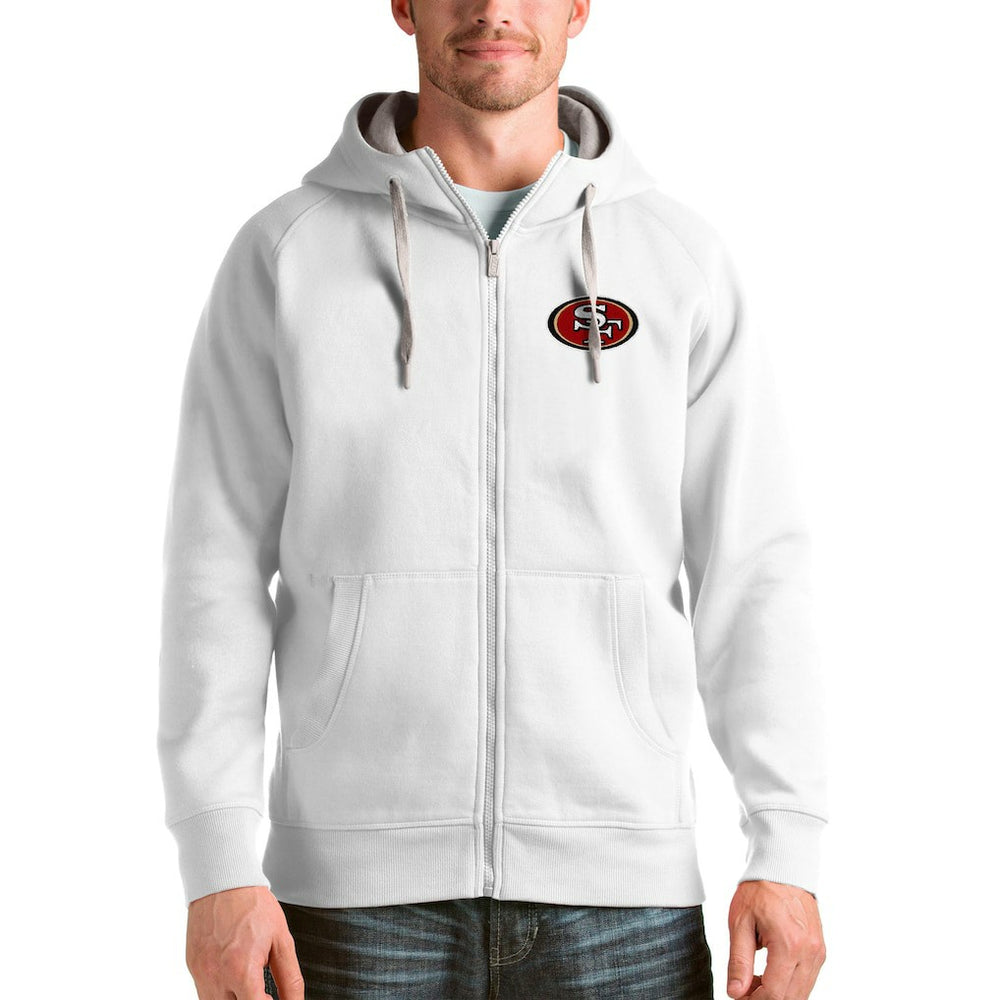 San Francisco 49ers Antigua Victory Full-Zip Hoodie White | NFL
