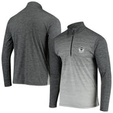 Las Vegas Raiders Antigua Throwback Cycle Quarter-Zip Jacket Black/Heathered Gray | NFL