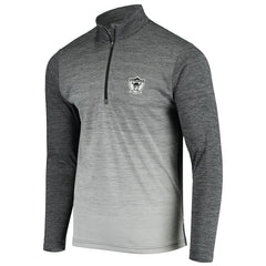 Las Vegas Raiders Antigua Throwback Cycle Quarter-Zip Jacket Black/Heathered Gray | NFL