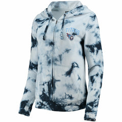 Tennessee Titans New Era Women's Tie-Dye Fleece Full-Zip Hoodie Navy | NFL