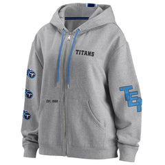 Tennessee Titans WEAR by Erin Andrews Women's Full-Zip Hoodie Gray | NFL