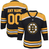 Boston Bruins Youth Home Replica Custom Jersey - Black - NHL