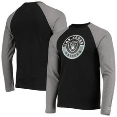 Las Vegas Raiders New Era League Raglan Long Sleeve T-Shirt Black/Gray | NFL
