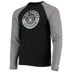 Las Vegas Raiders New Era League Raglan Long Sleeve T-Shirt Black/Gray | NFL
