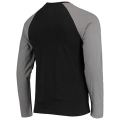 Las Vegas Raiders New Era League Raglan Throwback Long Sleeve T-Shirt Black/Gray | NFL