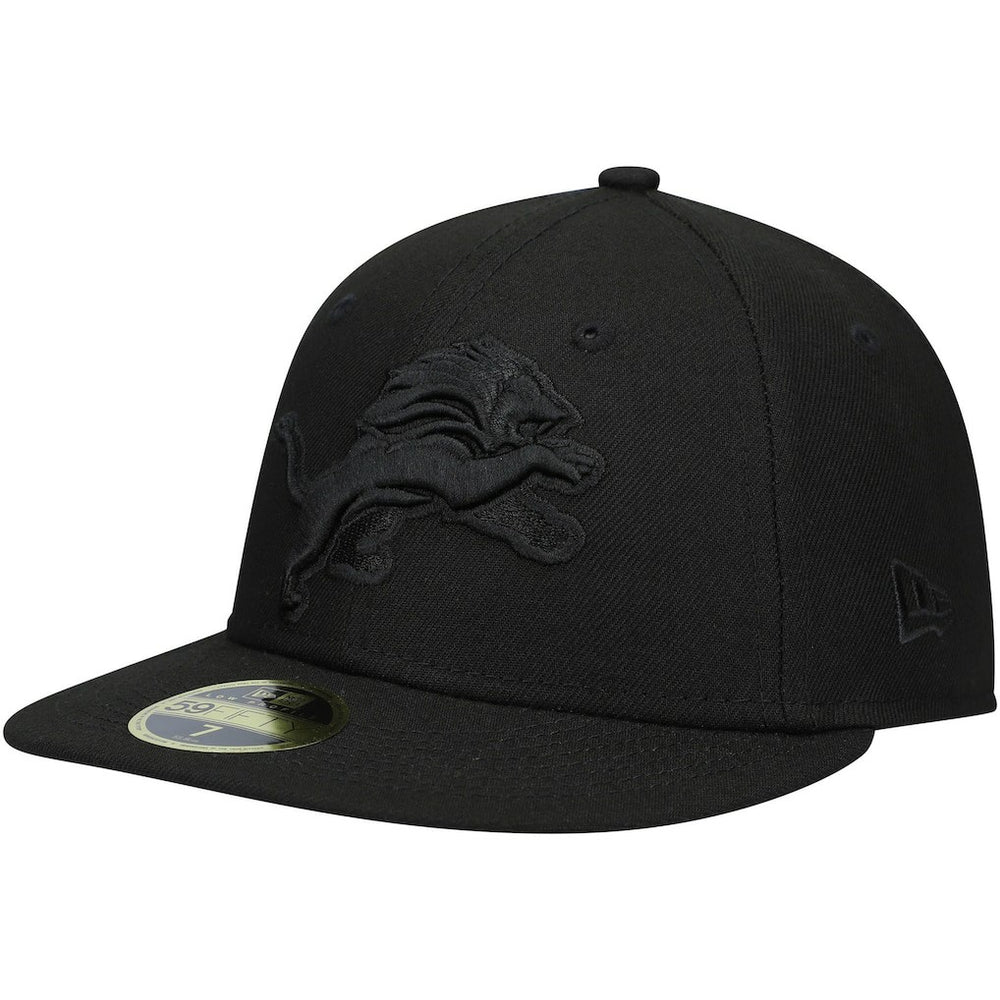 Detroit Lions New Era Black on Black Low Profile 59FIFTY II Fitted Hat Black | NFL