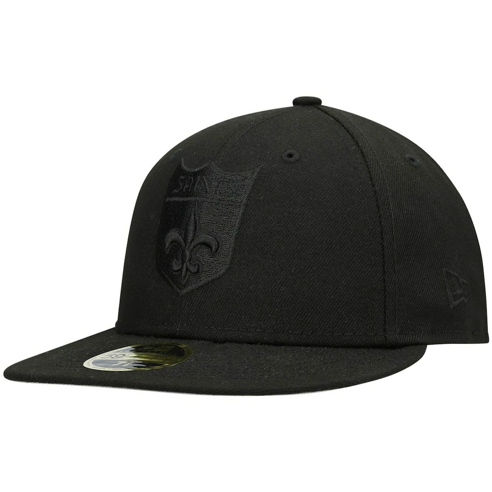 New Orleans Saints New Era Historic Logo Black on Black Low Profile 59FIFTY II Fitted Hat Black | NFL