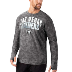 Las Vegas Raiders MSX by Michael Strahan Camo Performance Long Sleeve T-Shirt Black | NFL