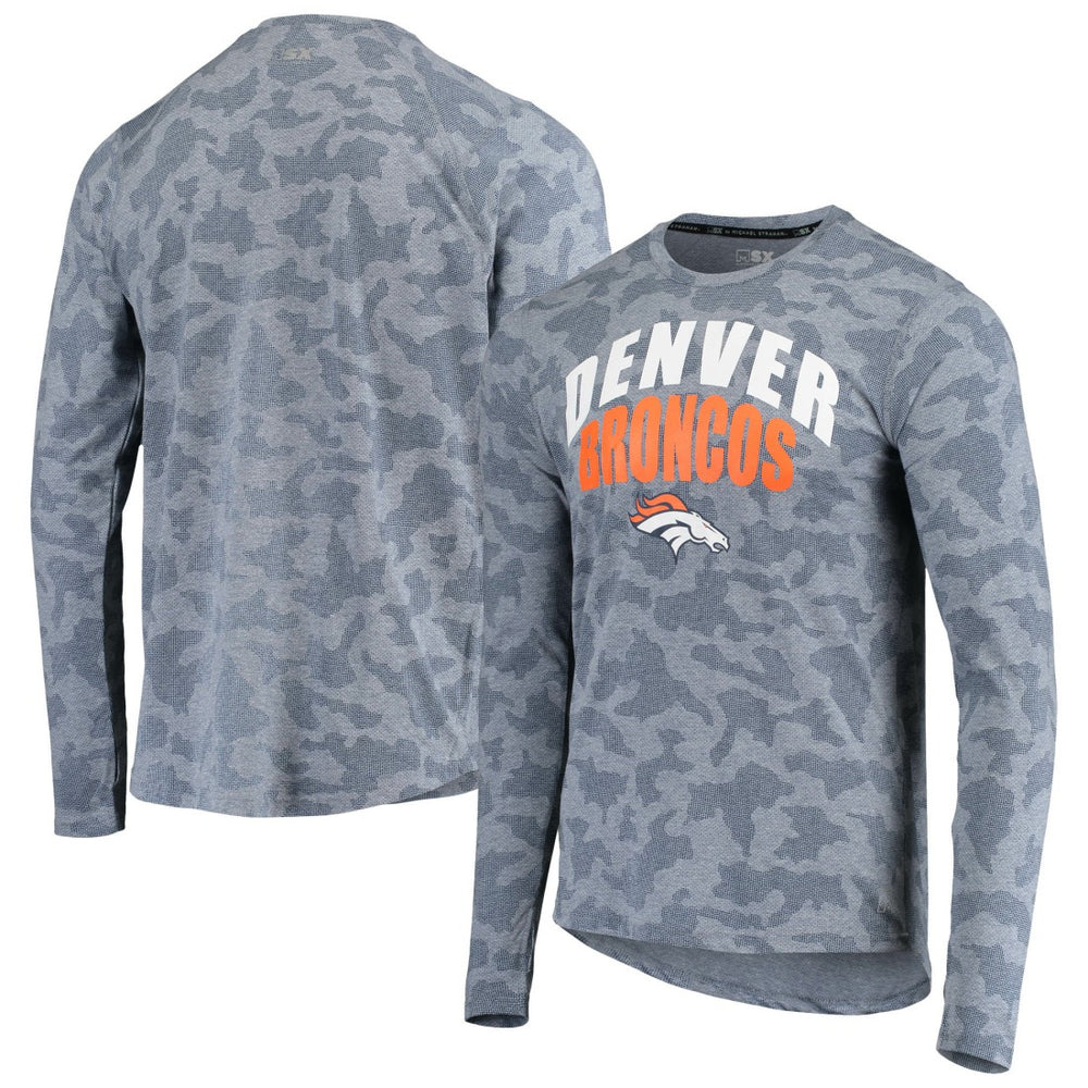 Denver Broncos MSX by Michael Strahan Camo Performance Long Sleeve T-Shirt Navy | NFL