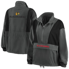 Chicago Blackhawks WEAR by Erin Andrews Women's Popover Packable Half-Zip Jacket - Charcoal - NHL