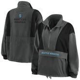 Seattle Kraken WEAR by Erin Andrews Women's Popover Packable Half-Zip Jacket - Charcoal - NHL