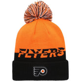 Philadelphia Flyers adidas COLD.RDY Cuffed Knit Hat with Pom - Orange/Black - NHL