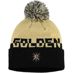 Vegas Golden Knights adidas COLD.RDY Cuffed Knit Hat with Pom - Gold/Black - NHL
