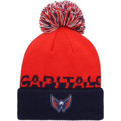 Washington Capitals adidas COLD.RDY Cuffed Knit Hat with Pom - Red/Navy - NHL